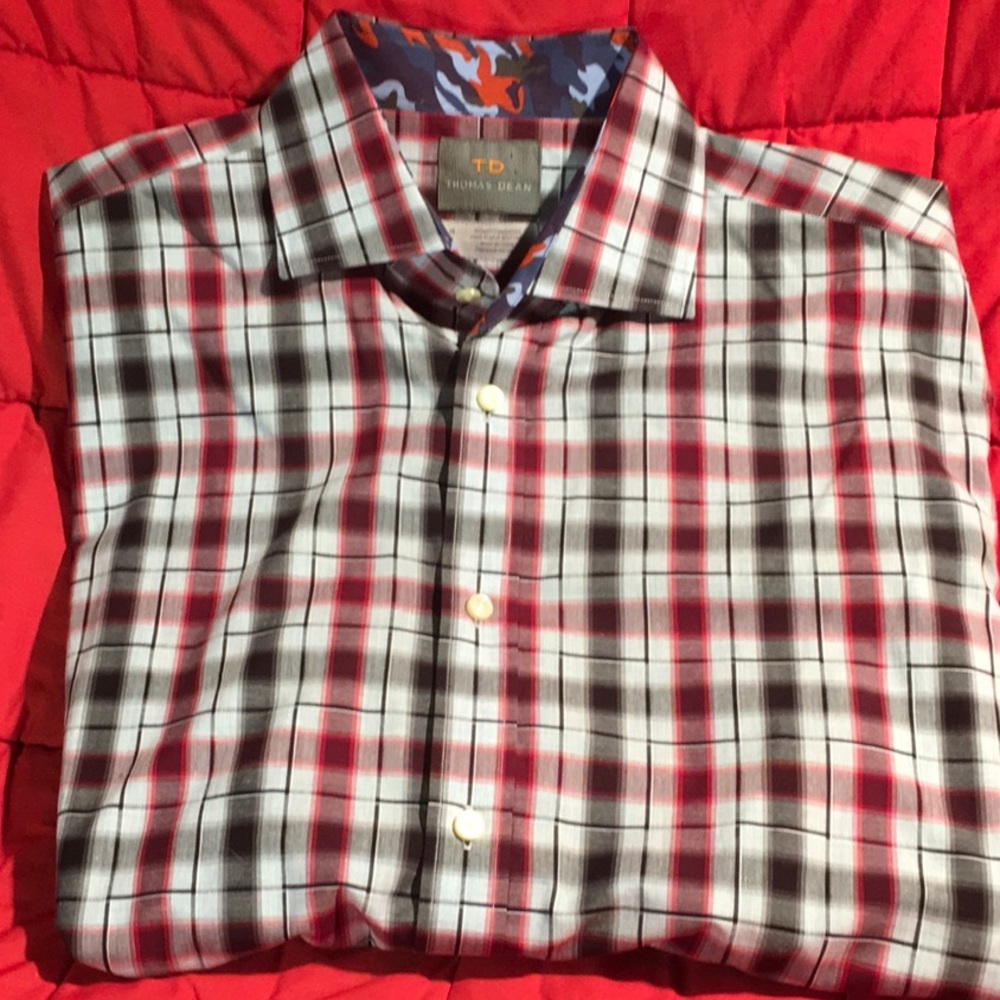 Thomas Dean Flip Cuff Shirt